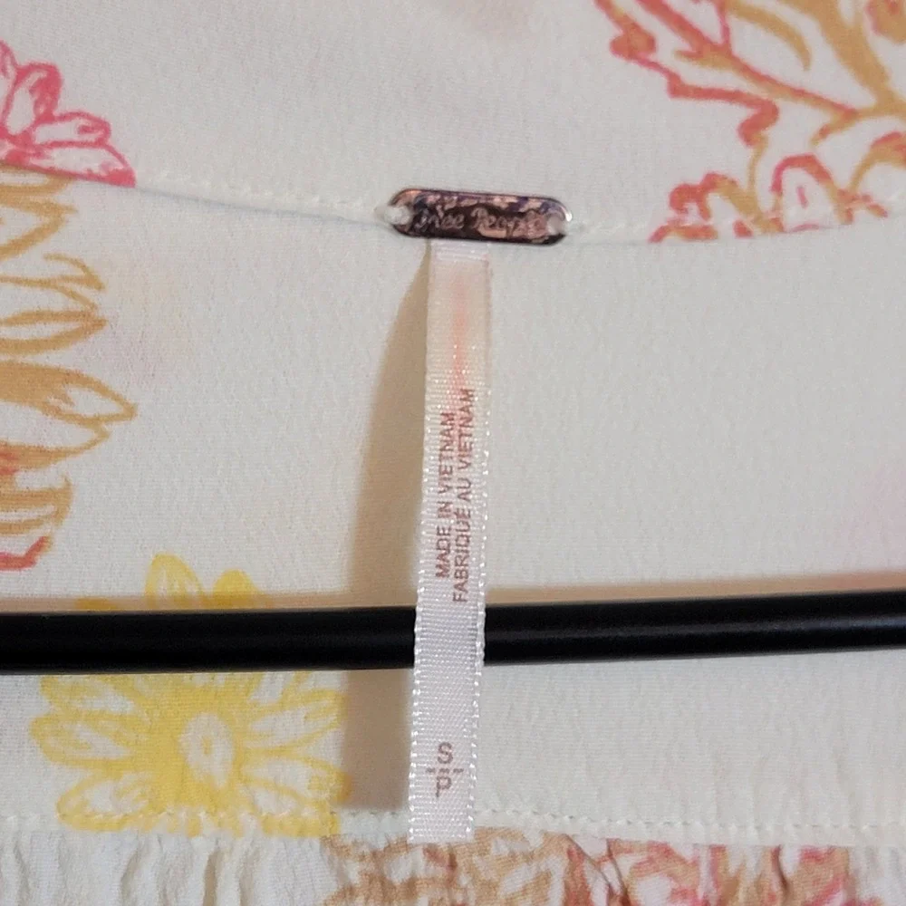 Free People Cream Mini Dress with Pink and Yellow Floral Motif - Picture 8 of 12